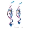 Feather Pattern Removable Temporary Tattoos Paper Stickers, Colorful, 15x10.5cm