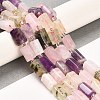 Natural Rose Quartz & Amethyst & Prehnite & Yellow Quartz Beads Strands G-G068-A22-01-2