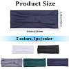 5Pcs 5 Colors 95% Polyester & 5% Spandex Yarns Exercise Elastic Headbands OHAR-CY0001-12-2