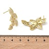 Brass & Clear Cubic Zirconia Stud Earrings KK-CBA36A2-06G-5