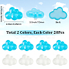 40pcs 2 Colors Luminous Transparent Resin Cabochons RESI-SC0006-59-2