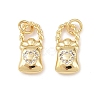 Brass Micro Pave Clear Cubic Zirconia Pendants KK-G544-08G-02-1