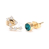 Brass Micro Pave Cubic Zirconia Stud Earrings EJEW-I253-01E-1