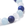 Dyed Natural Quartz & Sesame Jasper Beaded Stretch Bracelets for Women Men BJEW-JB13403-4