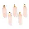 Faceted Natural Rose Quartz Pointed Pendants G-H252-F06-1