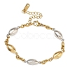 Two Tone Horse Eye 304 Stainless Steel Link Bracelets for Women BJEW-A169-13GP-4