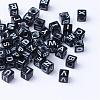 Craft Acrylic Horizontal Hole Letter Beads SACR-S201-12-1