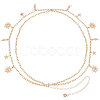 Alloy Moon Sun Star Double Layer Tassel Waist Chains AJEW-GF0013-25G-7
