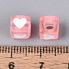 Spray Painted Transparent Acrylic Beads OACR-N140-02E-3