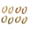 Brass Micro Pave Cubic Zirconia Hoop Earrings KK-CBA8324-24G-2