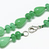 Natural Malaysia Jade Beaded Necklaces NJEW-S389-22-2