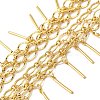 3-Row Brass Textured Oval Link Chains CHC-L053-01G-04-1