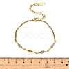 304 Stainless Steel Pave Clear Cubic Zirconia Link Chain Bracelets for Women SA-CBAABBA-07B-G-3