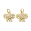 Brass Micro Pave Cubic Zirconia Charms KK-L253-10G-1
