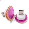 Dyed & Heatsd Natural Agate Slice USB Night Light Decoration G-Q170-10A-3