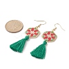 Glass Seed Braided Hexagon Dangle Earrings EJEW-MZ00052-03-4