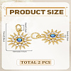 2Pcs Brass Micro Pave Cubic Zirconia Charms ZIRC-LP0001-35-2
