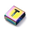 Ion Plating(IP) 304 Stainless Steel Square Slide Charms STAS-L132-02T-M-2