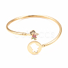 Rack Plating Brass Micro Pave Cubic Zirconia Bangles BJEW-E071-16G-01-2
