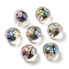 UV Plating Rainbow Iridescent Acrylic Beads OACR-A014-02I-1