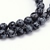Natural Snowflake Obsidian Round Bead Strands G-J303-09-6mm-3