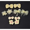 5 Pair 5 Style Bowknot & Flower Polyester Alligator Hair Clips PHAR-C012-01E-3