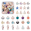 Ocean Theme Alloy Enamel Pendants ENAM-BC0001-04-8