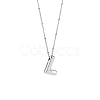 1pc Brass Chain with Alloy Letter Pendants Necklaces NJEW-LP0001-41L-P-1