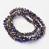 Electroplate Transparent Glass Beads Strands EGLA-A034-T6mm-O05-2