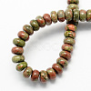 Natural Unakite Stone Beads Strands X-G-S105-8mm-11-2