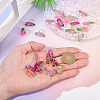 30Pcs 3 Colors Electroplated Natural Quartz Crystal Pendants PALLOY-TAC0227-6