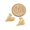 Brass Micro Pave Clear Cubic Zirconia Stud Earrings for Women EJEW-U034-01G-02-5