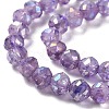 Transparent Electroplate Glass Beads Strands EGLA-F160-02E-3
