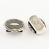 Tibetan Style Oval Alloy Slide Charms TIBEB-Q064-41AS-NR-1
