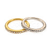 2Pcs 2 Colors Alloy with Crystal Rhinestone Finger Rings RJEW-TADJ0001-01E-1