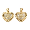Brass Micro Pave Clear Cubic Zirconia Pendants ZIRC-I367-13G-06-1