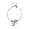 Tibetan Style Zinc Alloy Tortoise Charm Bracelet BJEW-JB09748-3