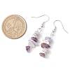 Natural Howlite & Amethyst & Purple Turquoise Dangle Earrings EJEW-JE06127-01-3