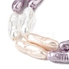 Electroplated Glass Shell Pearl Beads Strands BSHE-B009-C03-7x21mm-3