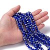 Round Handmade Evil Eye Lampwork Beads Strands LAMP-R114-8mm-02-4