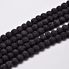 Natural Lava Rock Round Bead Strands G-I124-6mm-10-1