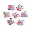 Baking Paint Transparent Glass Bead Caps DGLA-N014-04F-1