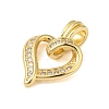 Rack Plating Brass & Clear Cubic Zirconia Pendants KK-S372-26G-2