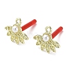 Rack Plating Alloy Flower Stud Earrings Finding EJEW-B030-10G-1