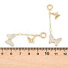 Brass Micro Pave Clear Cubic Zirconia Double Butterfly European Dangle Charms KK-H257-04G-3
