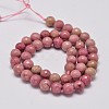 Faceted Natural Rhodonite Round Bead Strands X-G-M289-02-6mm-2