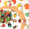 36Pcs 12 Styles Fruits Alloy Enamel Pendants FIND-FS0005-12-2
