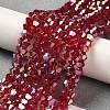 Transparent Electroplate Glass Beads Strands EGLA-A039-T6mm-B27-4