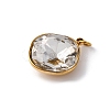 High Polished 316 Stainless Steel Faceted Glass Pendants STAS-K258-47G-03-2