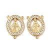 6Pcs Brass Micro Pave Cubic Zirconia Chandelier Component Links KK-SZ0005-55-1